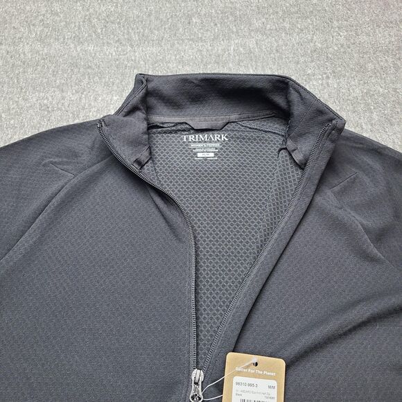 Trimark Pullover Womens Medium Black Half Zip Long Sleeve Eco Knit Performance - Picture 4 of 8
